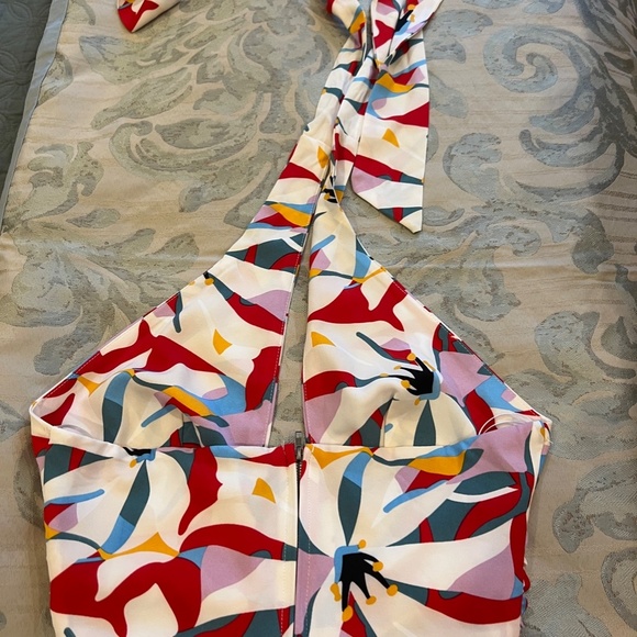 Abstract Print Halter Top | Multi Color Top | Savvy Kay Boutique Top - Picture 4 of 4